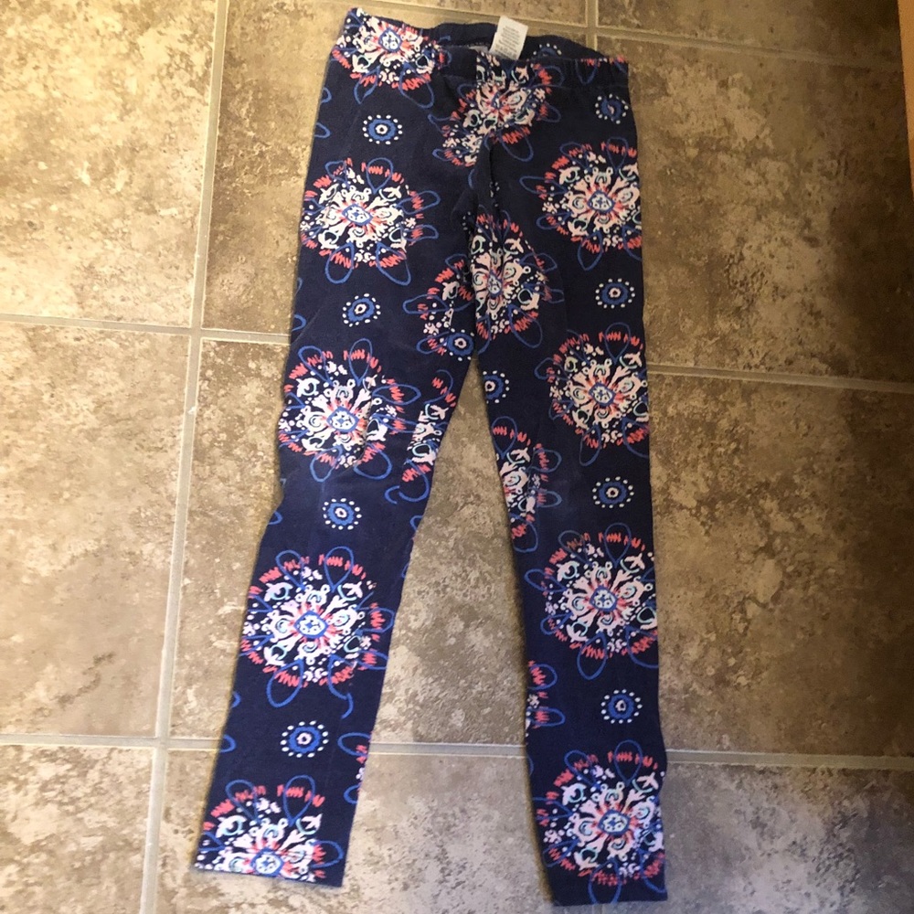 Gymboree girls floral design leggings size 7/8